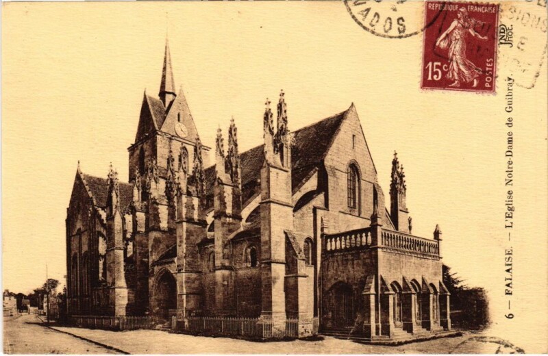 Carte postale ancienne Falaise L'Eglise Notre-Dame de Guibray France à Falaise