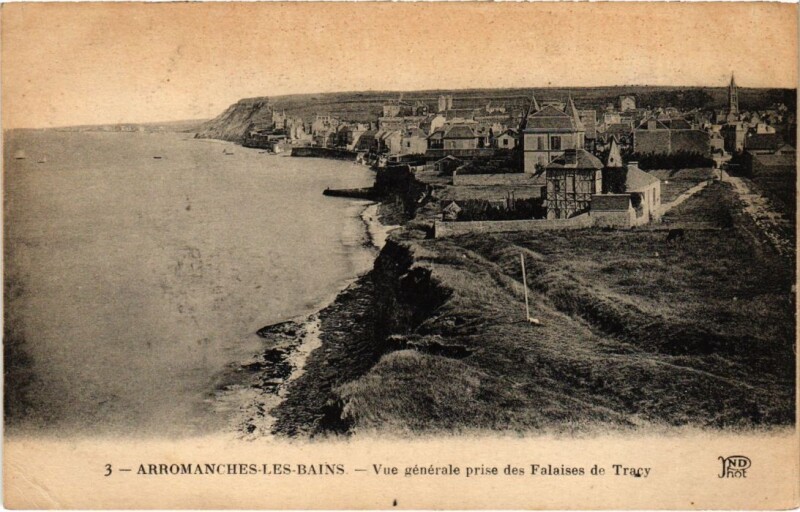 Carte postale ancienne Arromanches-les-Bains Vue Generale prise des Falaises France à Arromanches-les-Bains