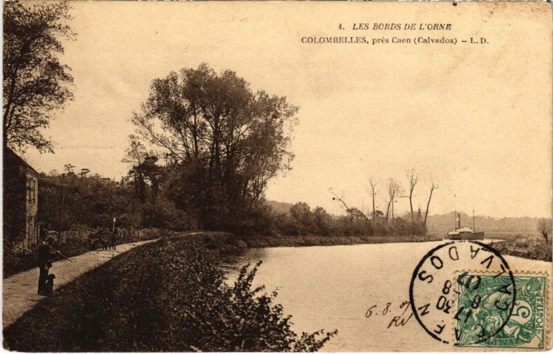 Carte postale ancienne Colombelles Les Bords de l'Orne France à Colombelles