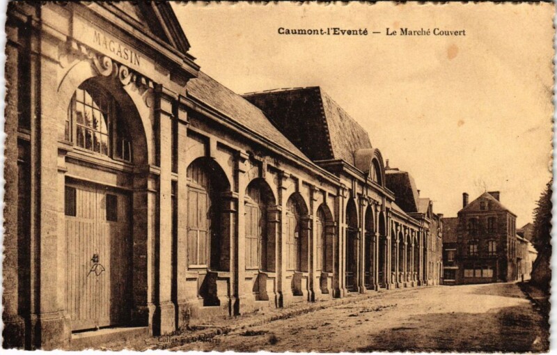 Carte postale ancienne Caumont-l'Evente Le Marche Couvert France