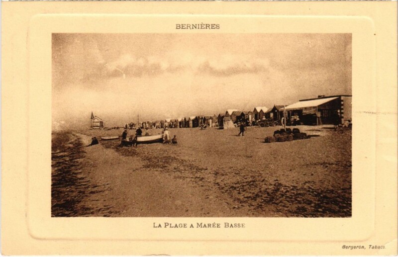 Carte postale ancienne Bernieres La Plage a Maree Basse France