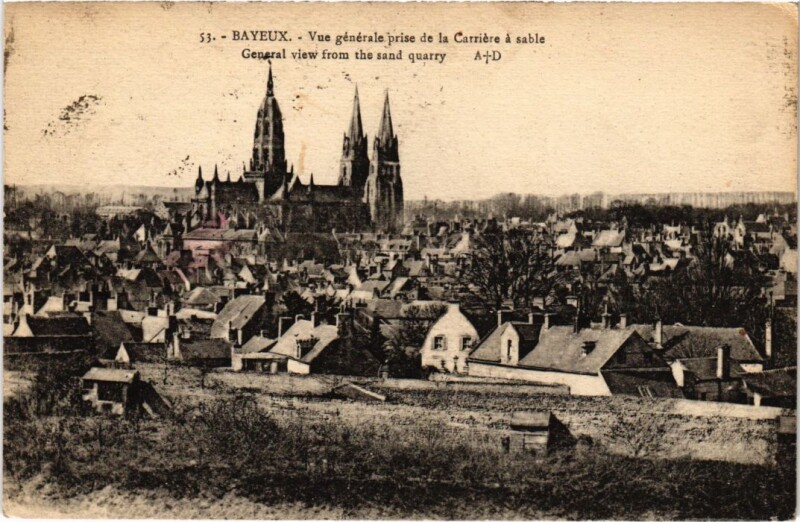 Carte postale ancienne Bayeux Vue Generale prise de la Carriere France à Bayeux