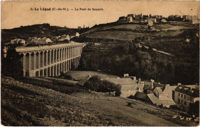 Carte postale ancienne Saint-Brieuc Le Legue - Le Pont de Souzain à Saint-Brieuc