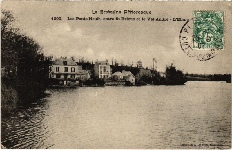 Carte postale ancienne Les Ponts-Neufs - Entre Saint-Brieuc et le Val-Andre - L'Etang à Saint-Brieuc