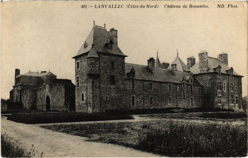 Carte postale ancienne Lanvellec Chateau de Rosambo à Lanvellec