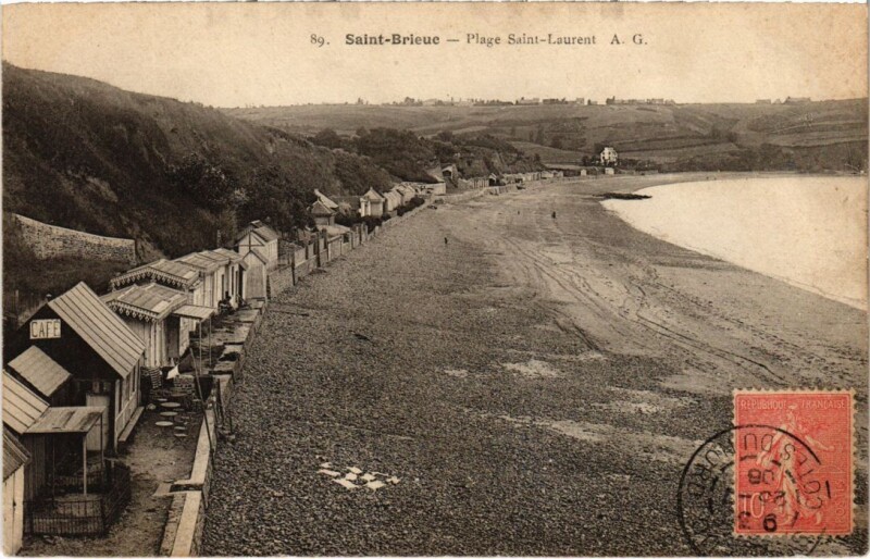 Carte postale ancienne Saint-Brieuc Plage Saint-Laurent à Saint-Brieuc