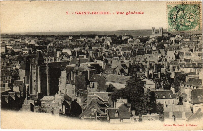 Carte postale ancienne Saint-Brieuc Vue Generale à Saint-Brieuc