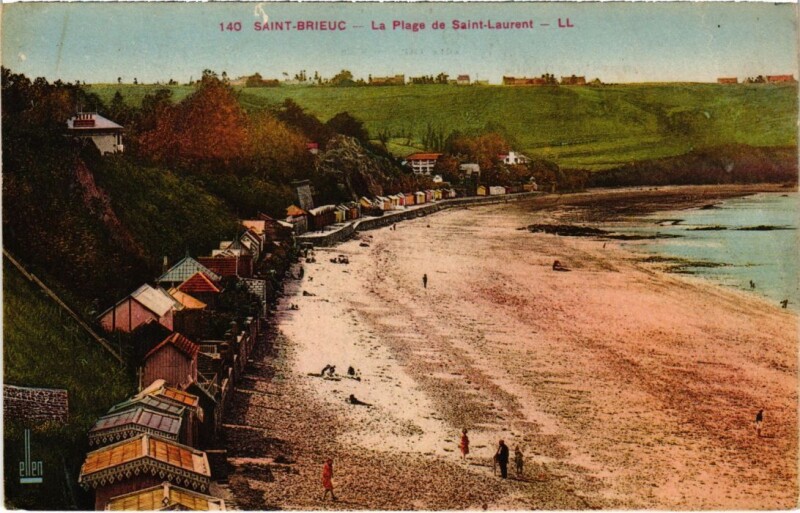 Carte postale ancienne Saint-Brieuc La Plage de Saint-Laurent à Saint-Brieuc