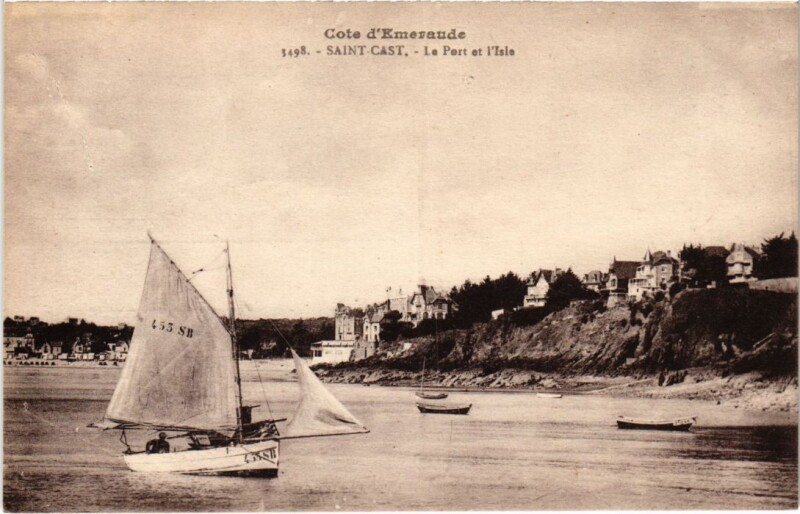 Carte postale ancienne Saint-Cast Le Port et l'Isle