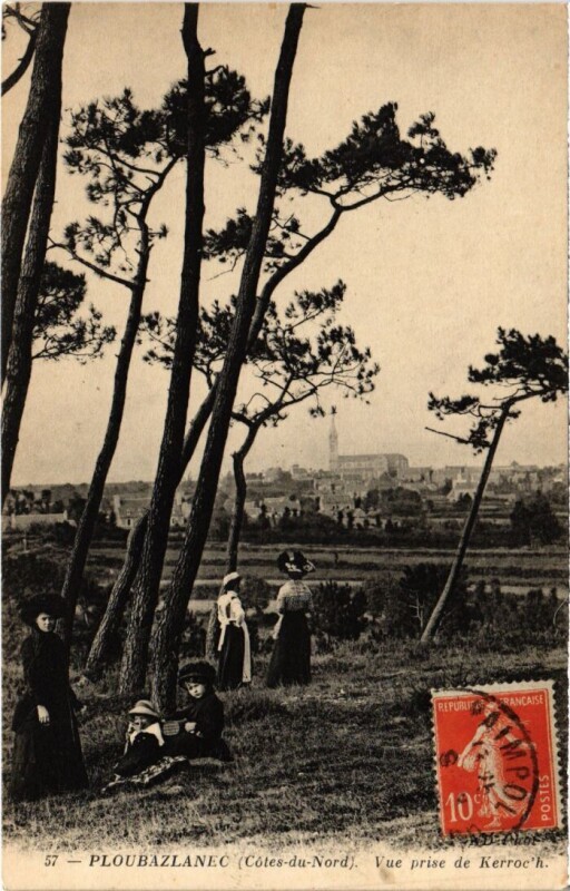 Carte postale ancienne Ploubazlanec Vue prise de Kerroc'h à Ploubazlanec