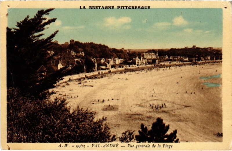 Carte postale ancienne Val-Andre Vue Generale de la Plage