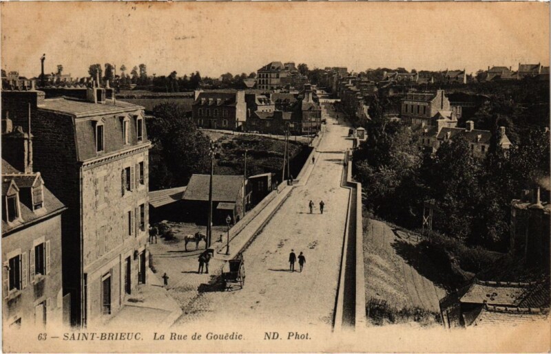 Carte postale ancienne Saint-Brieuc La Rue de Gouedic à Saint-Brieuc