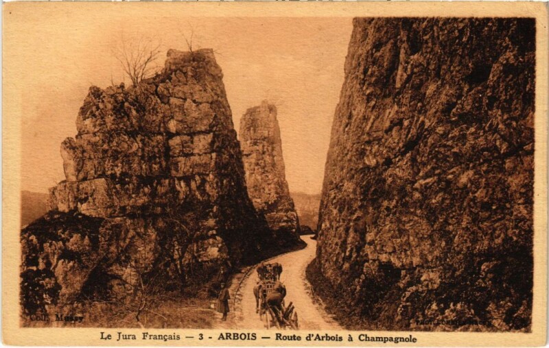 Carte postale ancienne Arbois Route d'Arbois a Champagnole à Arbois