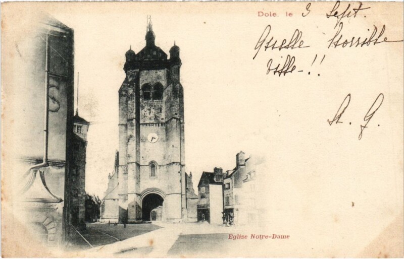 Carte postale ancienne Dole Eglise Notre