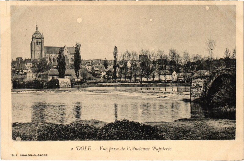 Carte postale ancienne Dole vue prise de l'Ancienne Papeterie