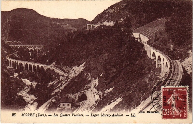 Carte postale ancienne Morez Les Quatre Viaducs