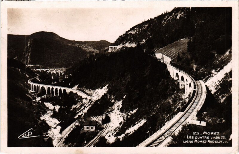 Carte postale ancienne Morez Les Quatre Viaducs