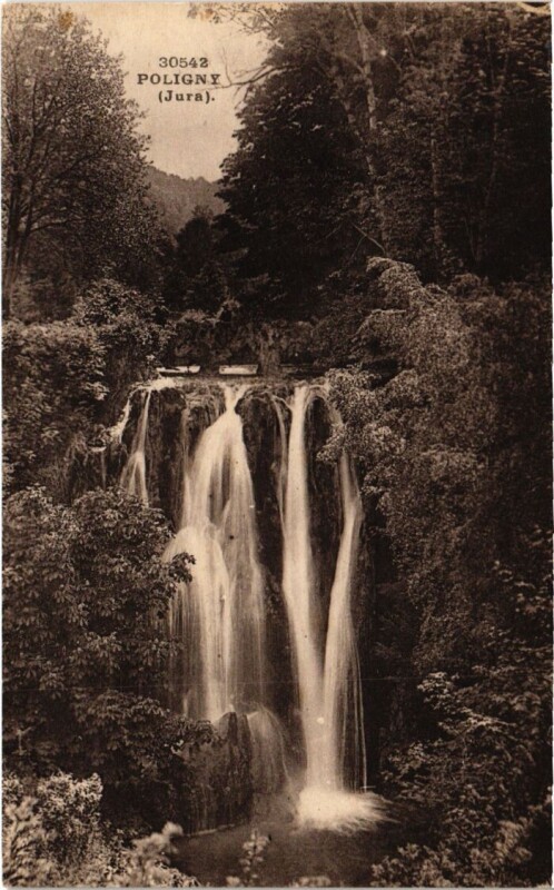 Carte postale ancienne Poligny Cascade à Poligny