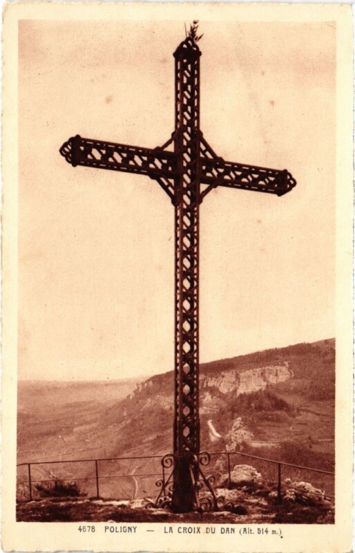 Carte postale ancienne Poligny La Croix du Dan à Poligny