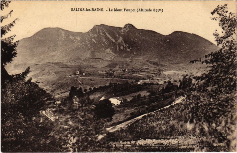 Carte postale ancienne Salins les Bains Mont Poupet à Salins-les-Bains
