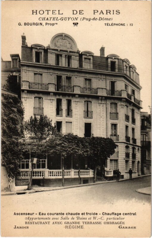 Carte postale ancienne Chatel-Guyon Hotel de Paris