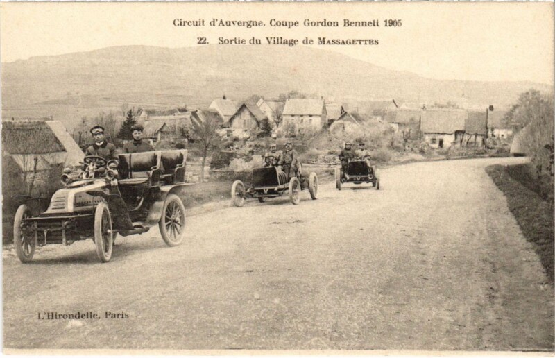Carte postale ancienne Automobile Massagettes Coupe Gordon bennett