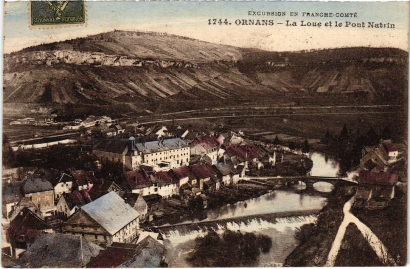 Carte postale ancienne Ornans La Loue et le Pont Natrin