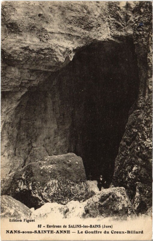 Carte postale ancienne Nans sous Sainte-Anne Le Gouffre du Creux Billard