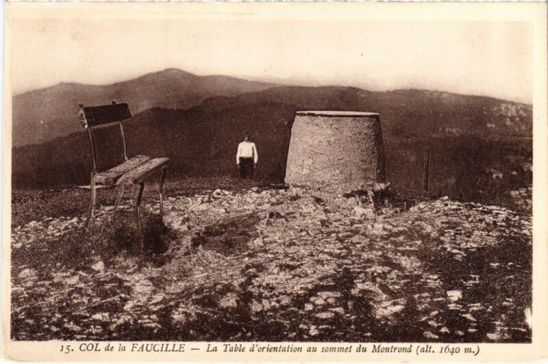 Carte postale ancienne Col de Faucille Table d'orientation