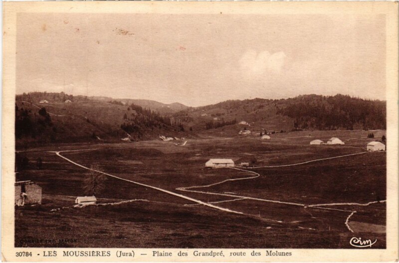 Carte postale ancienne Les Moussieres Plaine des Grandpre