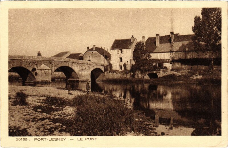 Carte postale ancienne Port Lesney Le Pont à Port-Lesney