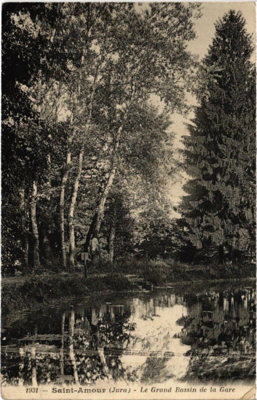 Carte postale ancienne Saint Amour Le Grand Bassin de la Gare à Saint-Amour