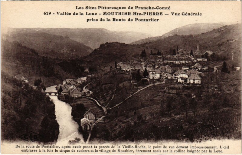 Carte postale ancienne Mouthier Haute Pierre vue generale