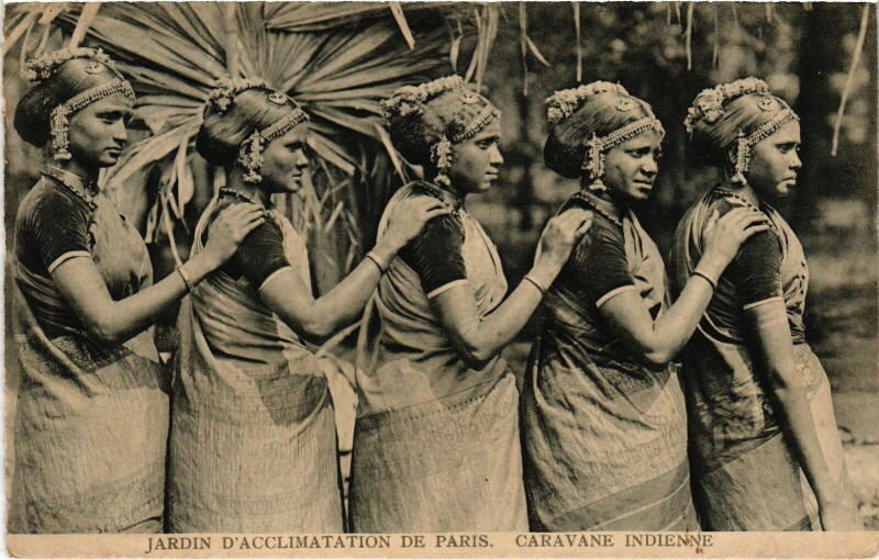 Carte postale ancienne Jardin d'Acclimatation de Paris - Caravane Indienne à Neuilly-sur-Seine