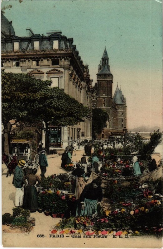 Carte postale ancienne Paris Petits Metiers Marche aux Fleurs