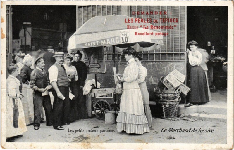 Carte postale ancienne Paris Petits Metiers Le Marchand de lessive