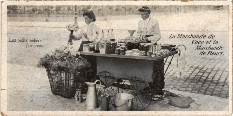 Carte postale ancienne Paris Petits Metiers la marchande de coco et de fleurs