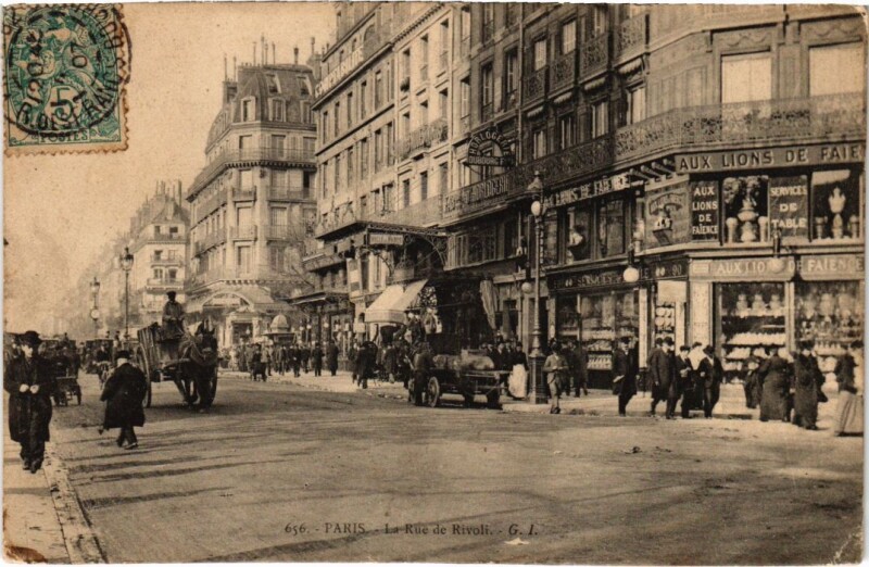 Carte postale ancienne Paris 1e Rue de Rivoli à Paris 1er