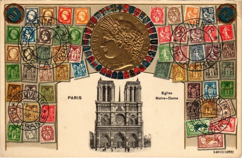 Carte postale ancienne Paris 4e Notre-Dame Embossed Litho à Paris 4e