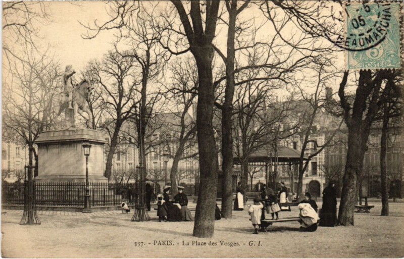 Carte postale ancienne Paris 4e Place des Vosges à Paris 4e