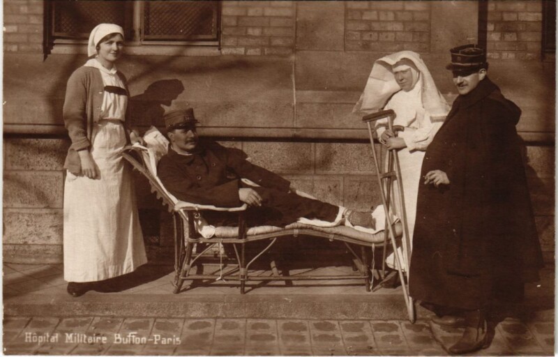 Carte postale ancienne Paris 5e Hopital Militaire Buffon carte photo à Paris 5e