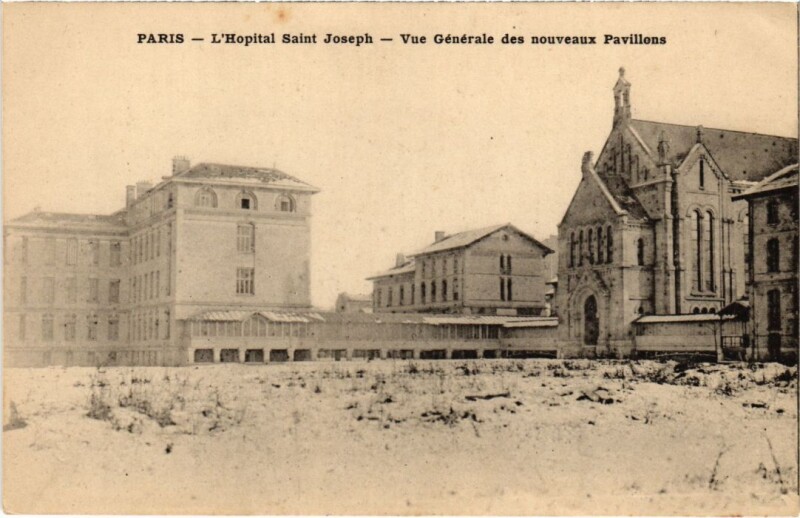Carte postale ancienne L'Hôpital Saint Joseph - Vue Générale des nouveaux Pavillons à Paris 14e