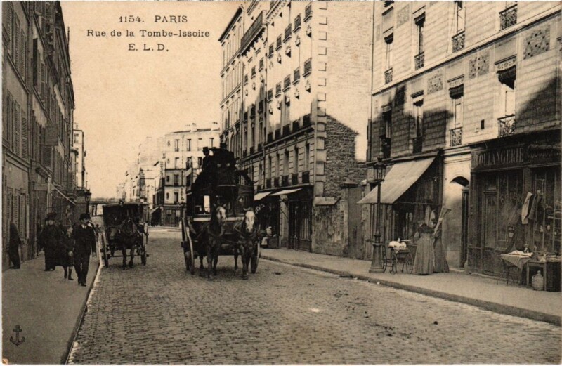 Carte postale ancienne Rue de la Tombe-Issoire à Paris 14e