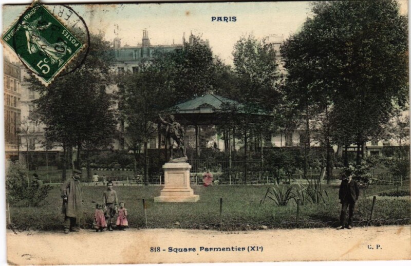 Carte postale ancienne Paris 11e Square Parmentier tinTED à Paris 11e