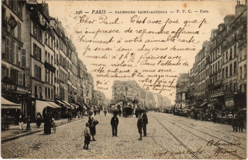 Carte postale ancienne Paris 11e Faubourg Saint-Antoine à Paris 11e