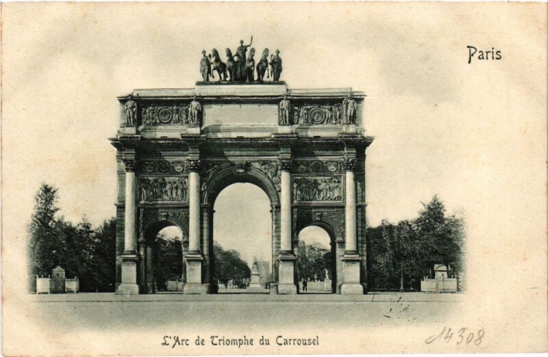 Carte postale ancienne Paris Arc de Triomphe du Carrousel Embossed