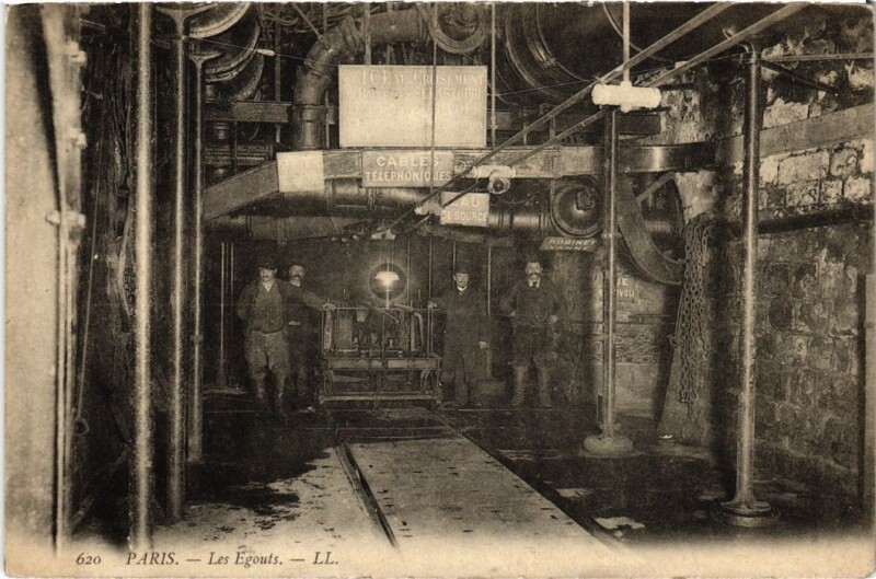 Carte postale ancienne Paris Souterrain Les Egouts