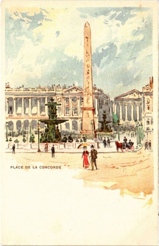 Carte postale ancienne Paris Place de la Concorde Litho
