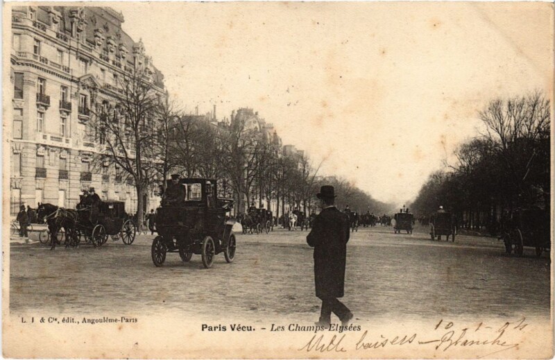 Carte postale ancienne Paris Vecu. Les Champs Elysees