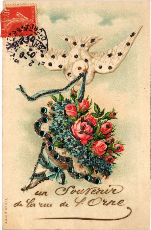 Carte postale ancienne Un souvenir de la rue de l'Orne à Paris 19e